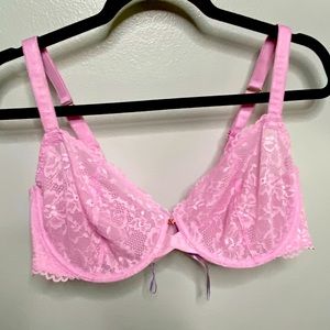 Savage X FENTY: Underwire Lace Bra - Pink - 38DD